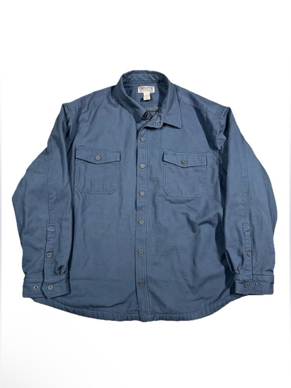 Duluth Trading Heavyweight Canvas Jacket Mens 3XL Fleece Lined Work Shirt Snap